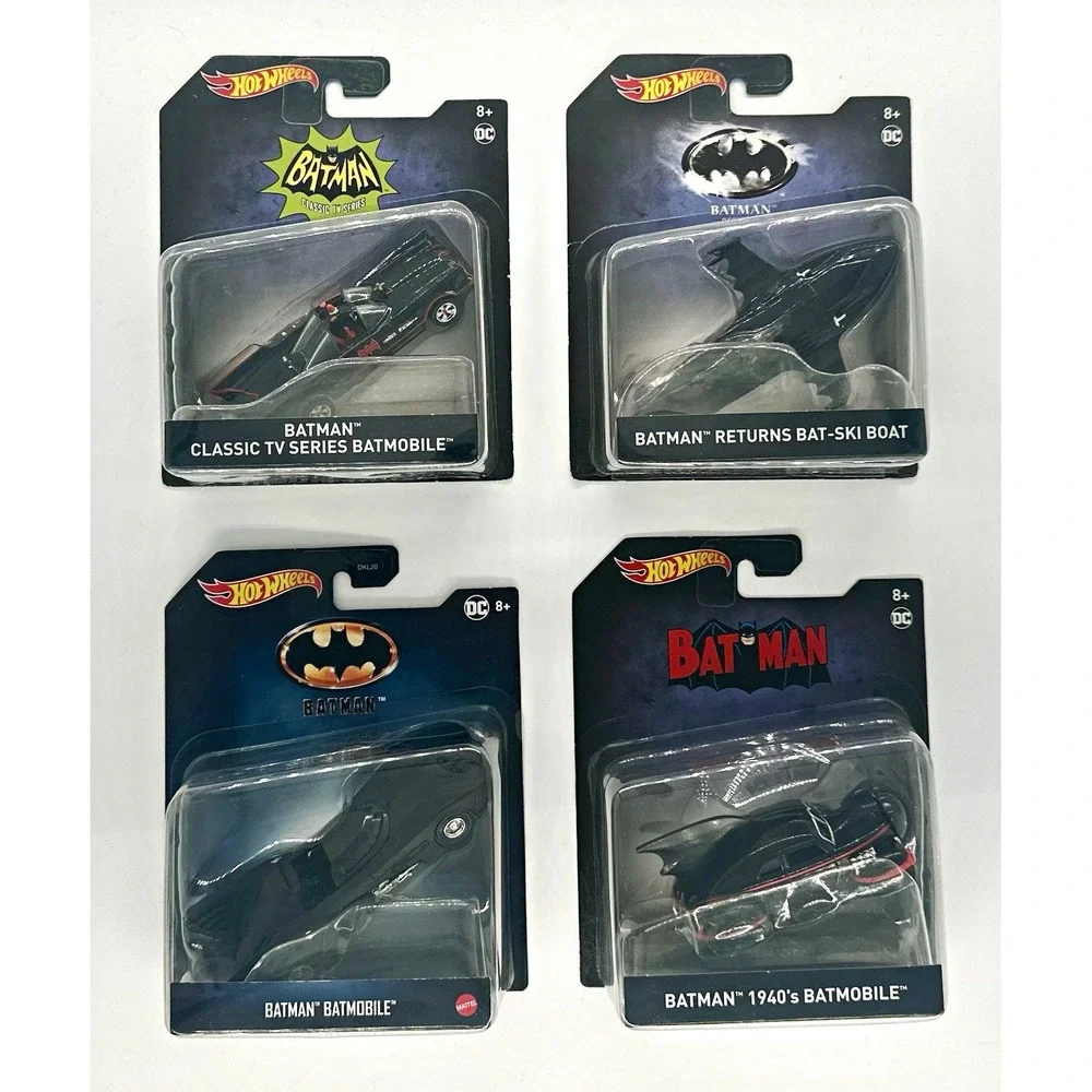 Hot Wheels Batman Lot of 4 Batmobile 1989 Bat-Ski Boat TV Series 1940's 1:50 NIB